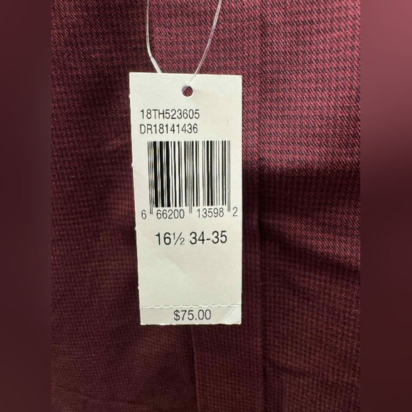 Tommy Hilfiger NWT Button Down Burgundy Longsleeve Regular Fit Size Large - Picture 8 of 10
